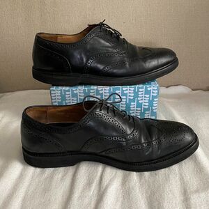 French Shriner Whitman Black Leather Wingtip Oxfords Mens Dress Shoes Size 12 M